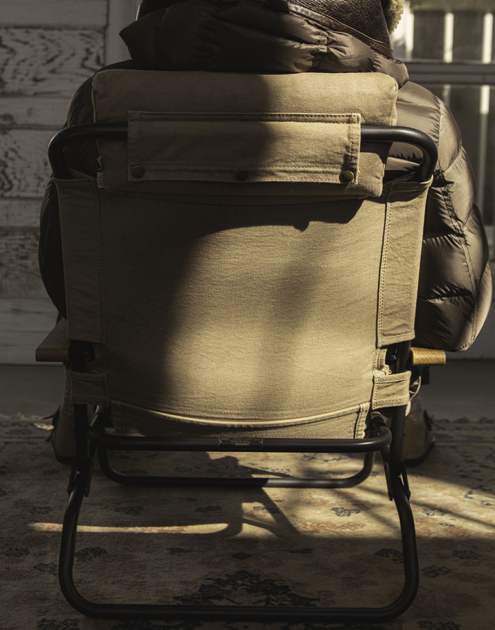 hobo×TRUCK Folding Low Chair Cotton Canvas Coffee Dyed | TRUCK